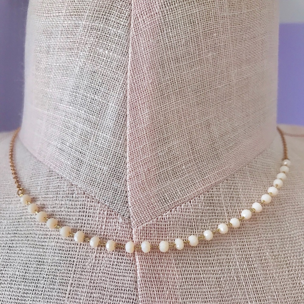 White beaded gold choker!!